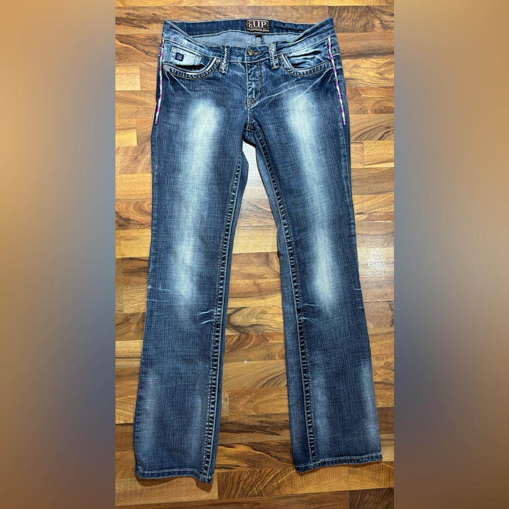 Cowgirl Up Bootcut Jeans Embellished Back Pocket Stretch Women's Size 30/36 - Picture 2 of 7
